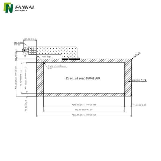 6,8' kapazitiver Touchscreen | G+G | I²C-Schnittstelle