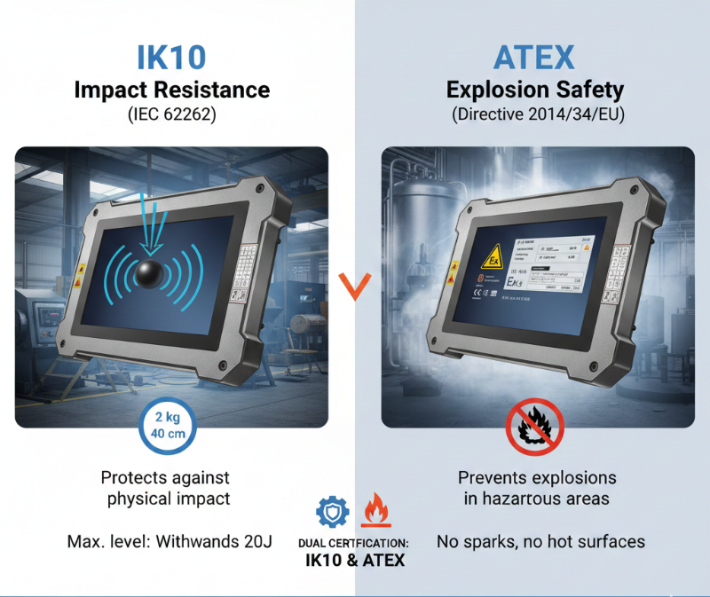 IK10 vs. ATEX-Displays: Schlagfestigkeit und Explosionssicherheit