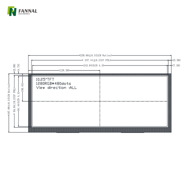 10,25' Wide-Temp Industrie-TFT-LCD | 1280×800 LVDS